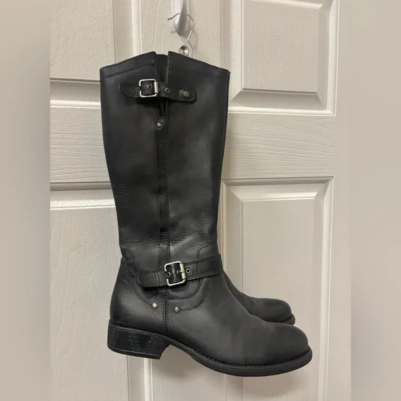 Eric Michael Black Leather Riding Boots Women’s Size 40 (Approx. Fits US 8–8.5). - Picture 1 of 16